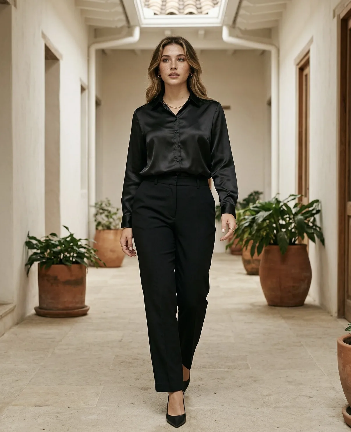 Vista adicional de Blusa Clasica Satin de YACADI.